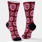 Rotes mehrfarbiges Muster Socken (Gewinkelt)