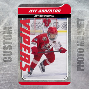 Rotes Metall-Eishockey-Sammelkarten-Magnetisches T Magnet