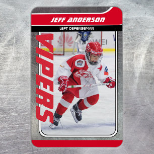 Rotes Metall-Eishockey-Sammelkarten-Magnetisches T Magnet