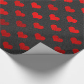 Rotes Metallisches Imitat Fohlen Schwarzer Hinterg Geschenkpapier (Ecke)
