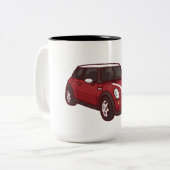 Rotes Mini Cooper Zweifarbige Tasse (Vorderseite Links)
