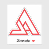 Rotes minimales Buchstaben-VA-Monogramm Aufkleber (Blatt)