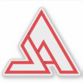 Rotes minimales Buchstaben-VA-Monogramm Aufkleber (Vorderseite)