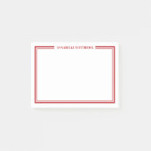 Rotes minimalistisches Monogramm Post-it Klebezettel (Vorderseite)