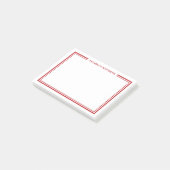 Rotes minimalistisches Monogramm Post-it Klebezettel (angewinkelt)