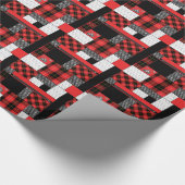 Rotes miserabeleskariertes geschenkpapier (Ecke)