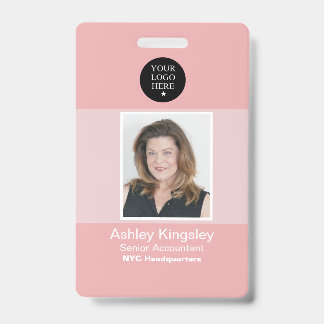 Rotes Mitarbeiter-Fotobadge Unternehmenssicherheit Ausweis