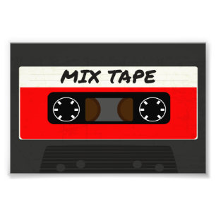 Rotes Mix Tape - Retro-Geschenk im Stil der 80er u Fotodruck