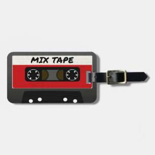 Rotes Mix Tape - Retro-Geschenk im Stil der 80er u Gepäckanhänger