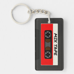 Rotes Mix-Tape - Retro-Geschenk im Stil der 80er u Schlüsselanhänger