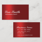 Rotes modernes berufliches elegantes einfaches visitenkarte (Vorne/Hinten)