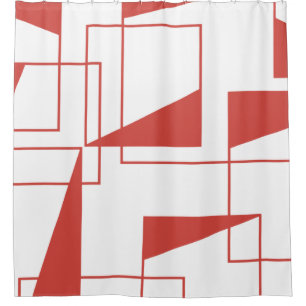 Rotes, modernes, dynamisches, trendy geometrisches duschvorhang