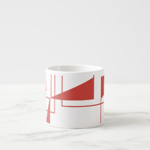 Rotes, modernes, dynamisches, trendy geometrisches espressotasse