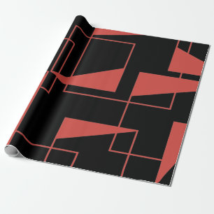 Rotes, modernes, dynamisches, trendy geometrisches geschenkpapier