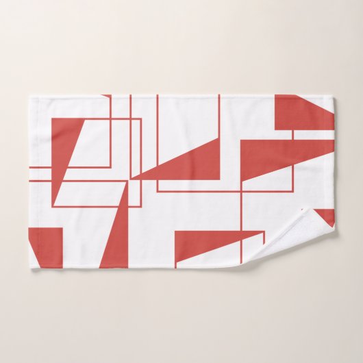 Rotes, modernes, dynamisches, trendy geometrisches handtuch (Handtuch)