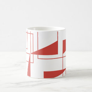 Rotes, modernes, dynamisches, trendy geometrisches kaffeetasse