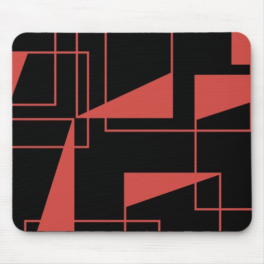 Rotes, modernes, dynamisches, trendy geometrisches mousepad (Vorne)