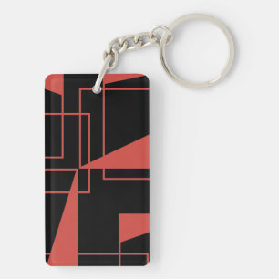 Rotes, modernes, dynamisches, trendy geometrisches schlüsselanhänger