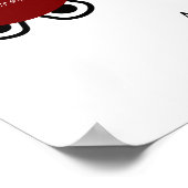 Rotes modernes minimalistisches Hochzeits-Sitzplan Poster (Ecke)