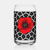 Rotes Mohn-Blumen-Trinkset Dosenglas (Vorderseite)