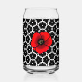 Rotes Mohn-Blumen-Trinkset Dosenglas (Rückseite)