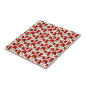 Rotes Mohn-Design Fliese (Seite)