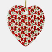 Rotes Mohn-Design Keramik Ornament (Rechts)
