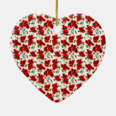 Rotes Mohn-Design Keramik Ornament (Hinten)