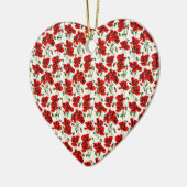Rotes Mohn-Design Keramik Ornament (Links)