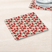 Rotes Mohn-Design Rechteckiger Pappuntersetzer (angewinkelt)