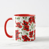 Rotes Mohn-Design Tasse (Links)