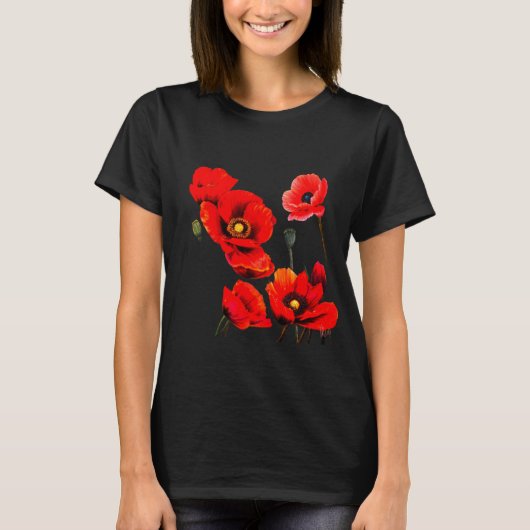 Rotes Mohn-T-Shirt T-Shirt (Vorderseite)