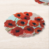 Rotes Mohnblumen-Aquarell Untersetzer (angewinkelt)