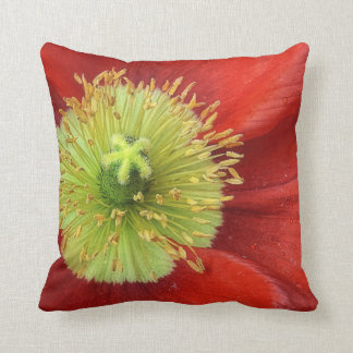 Rotes Mohnblumen-Blumethrow-Kissen Kissen