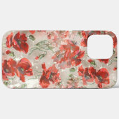 ROTES MOHNBLUMEN-BOTANISCHES MUSTER Case-Mate iPhone HÜLLE (Rückseite (Horizontal))