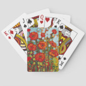 Rotes Mohnblumen-Feld-Spielkarten Spielkarten (Rückseite)