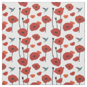 Rotes Mohnblumen-Gewebe Stoff (Muster)