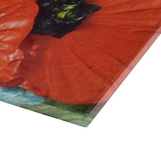 Rotes Mohnblumen-Glasschneiden-Brett Schneidebrett (Ecke)