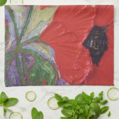 Rotes Mohnblumen-Handtuch Geschirrtuch (Gefaltet)