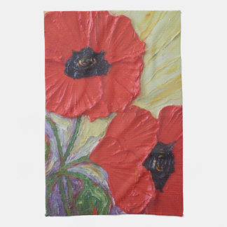 Rotes Mohnblumen-Handtuch Geschirrtuch
