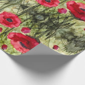 Rotes Mohnblumen-Packpapier Geschenkpapier (Ecke)