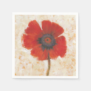 Rotes Mohnblumen-Porträt Serviette