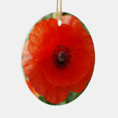 Rotes Mohnblumen-Weihnachten Keramik Ornament (Rechts)