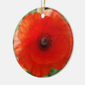 Rotes Mohnblumen-Weihnachten Keramik Ornament (Links)