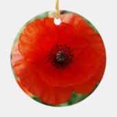 Rotes Mohnblumen-Weihnachten Keramik Ornament (Hinten)