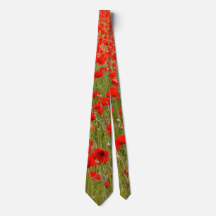 Rotes Mohnblumenfeld Krawatte