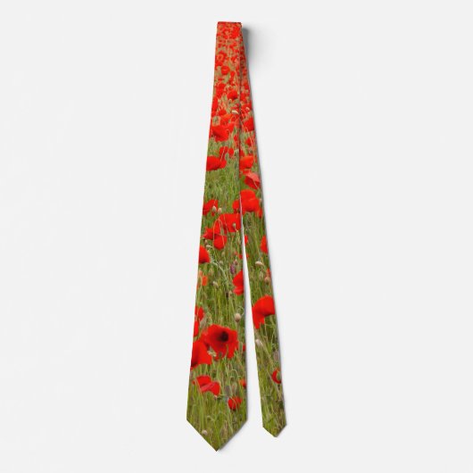 Rotes Mohnblumenfeld Krawatte (Vorderseite)
