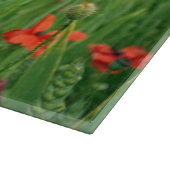 Rotes Mohnblumenfeld Schneidebrett (Ecke)