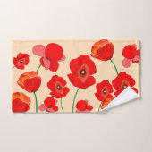 Rotes Mohnfeld auf beigem Hintergrund Badhandtuch Set (Handtuch)