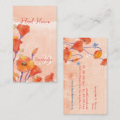 Rotes Mohnfeld-Elegantes Monogramm Visitenkarte (Vorne/Hinten)